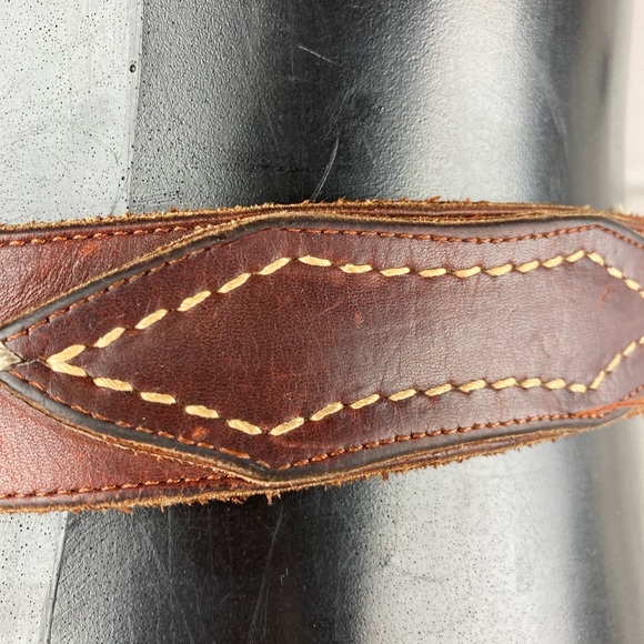 Vintage Brown Leather Western Style Belt